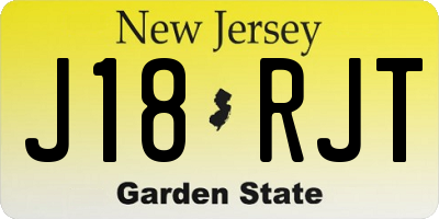 NJ license plate J18RJT