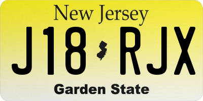 NJ license plate J18RJX