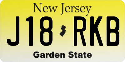 NJ license plate J18RKB