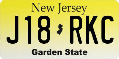 NJ license plate J18RKC
