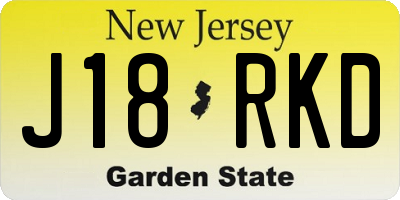 NJ license plate J18RKD