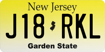 NJ license plate J18RKL