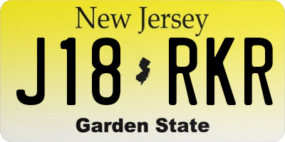 NJ license plate J18RKR