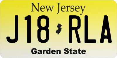 NJ license plate J18RLA