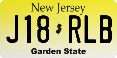NJ license plate J18RLB