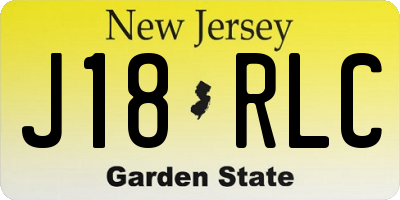 NJ license plate J18RLC