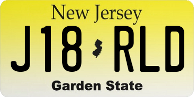 NJ license plate J18RLD