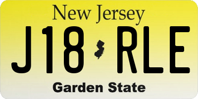 NJ license plate J18RLE