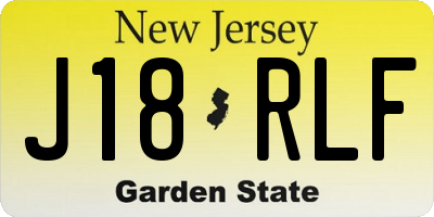 NJ license plate J18RLF
