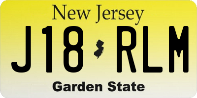 NJ license plate J18RLM