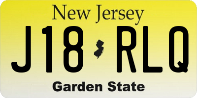 NJ license plate J18RLQ