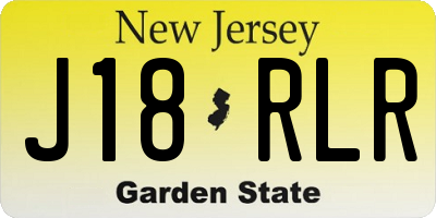 NJ license plate J18RLR