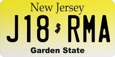 NJ license plate J18RMA