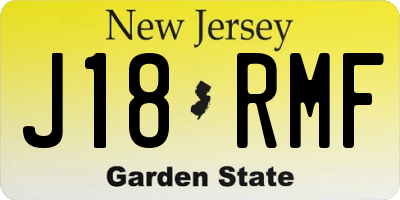 NJ license plate J18RMF