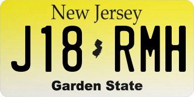NJ license plate J18RMH