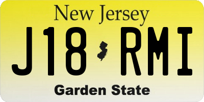 NJ license plate J18RMI