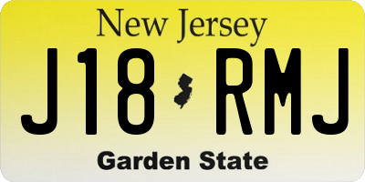 NJ license plate J18RMJ