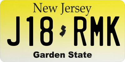 NJ license plate J18RMK
