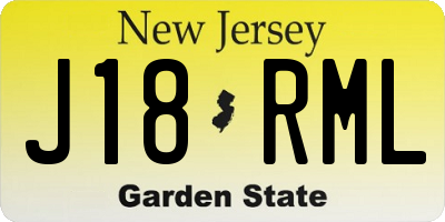 NJ license plate J18RML