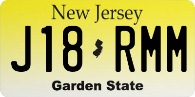 NJ license plate J18RMM