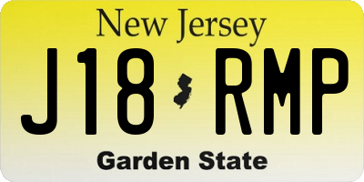 NJ license plate J18RMP