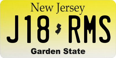 NJ license plate J18RMS