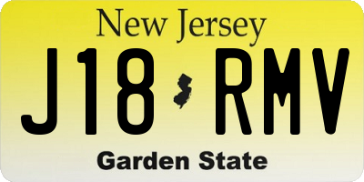 NJ license plate J18RMV