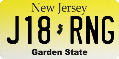 NJ license plate J18RNG