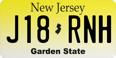 NJ license plate J18RNH