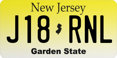 NJ license plate J18RNL