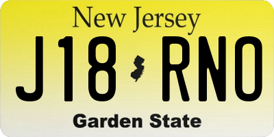 NJ license plate J18RNO