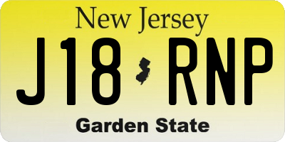 NJ license plate J18RNP