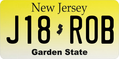 NJ license plate J18ROB