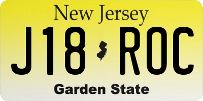 NJ license plate J18ROC
