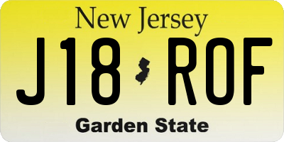 NJ license plate J18ROF