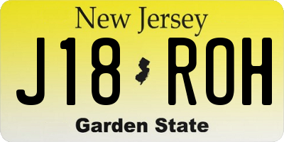 NJ license plate J18ROH