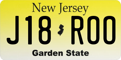 NJ license plate J18ROO