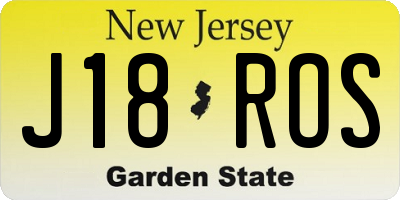 NJ license plate J18ROS