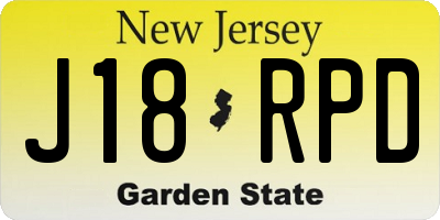 NJ license plate J18RPD
