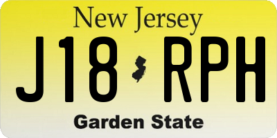 NJ license plate J18RPH