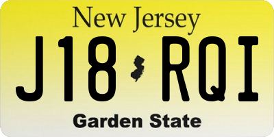 NJ license plate J18RQI