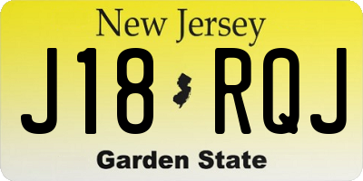 NJ license plate J18RQJ