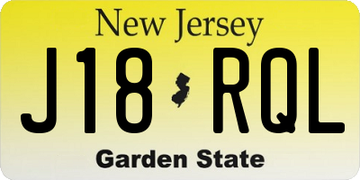 NJ license plate J18RQL