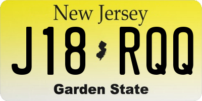 NJ license plate J18RQQ