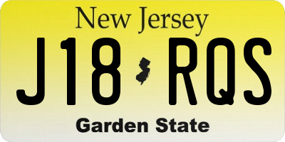 NJ license plate J18RQS