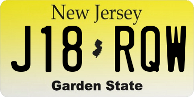 NJ license plate J18RQW