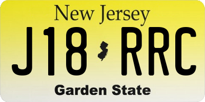 NJ license plate J18RRC