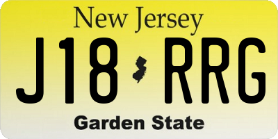 NJ license plate J18RRG