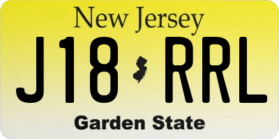 NJ license plate J18RRL