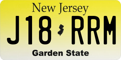 NJ license plate J18RRM